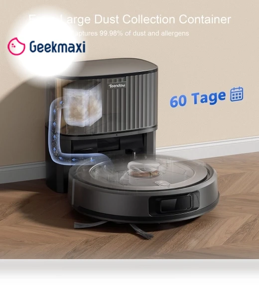 2-in-1 Robot Vacuum Cleaner and Mop with Auto-empty Station — Smart Cleaning Robots, Teendow
