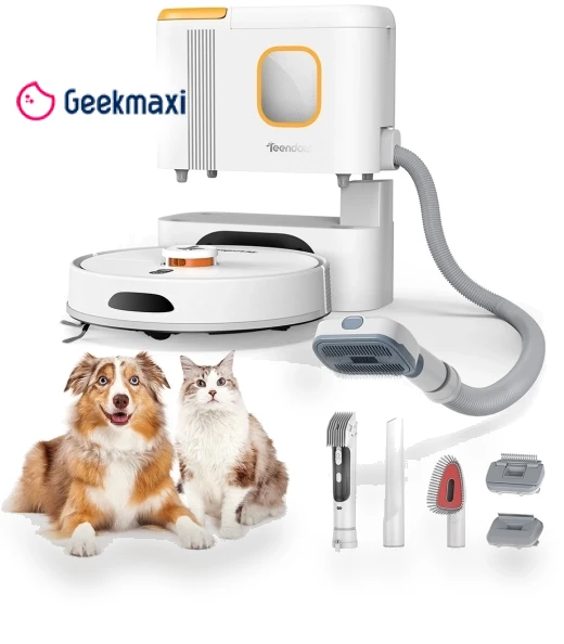2in1 Robot Vacuum Cleaner & Pet Grooming Tool — Smart Cleaning Robots, Teendow