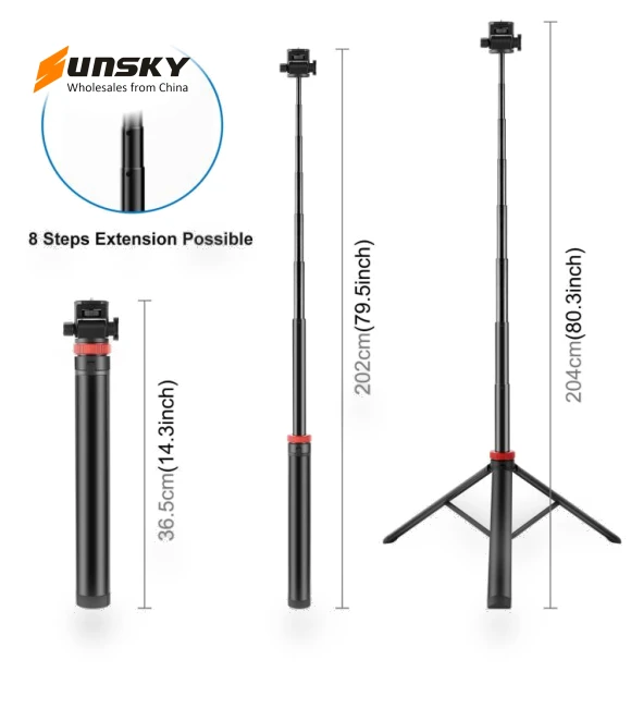 Aluminum Alloy Broadcast Fill Light Bracket Telescopic Tripod — Camera Supports, PULUZ
