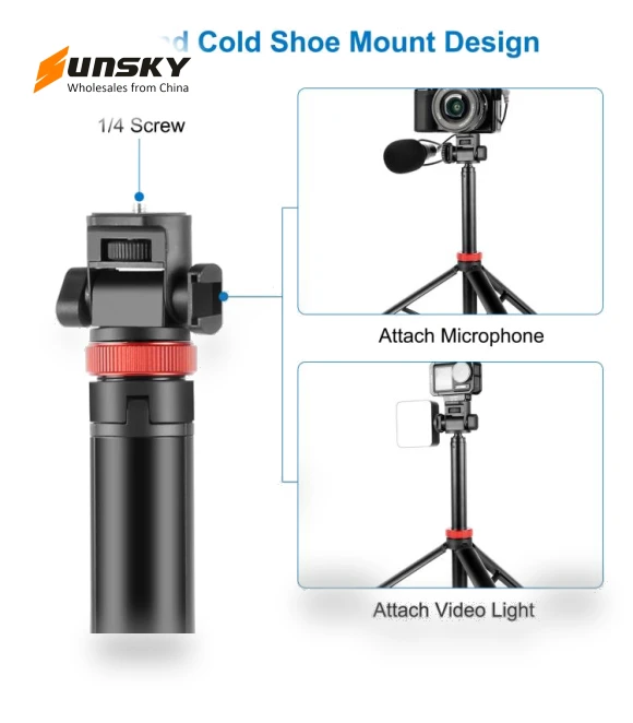 Aluminum Alloy Broadcast Fill Light Bracket Telescopic Tripod — Camera Supports, PULUZ