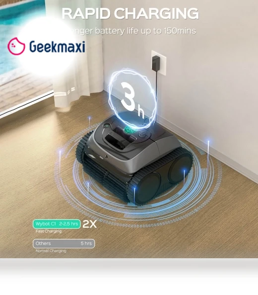 Cordless Robotic Pool Cleaner — Automated Pool Maintenance, WYBOT