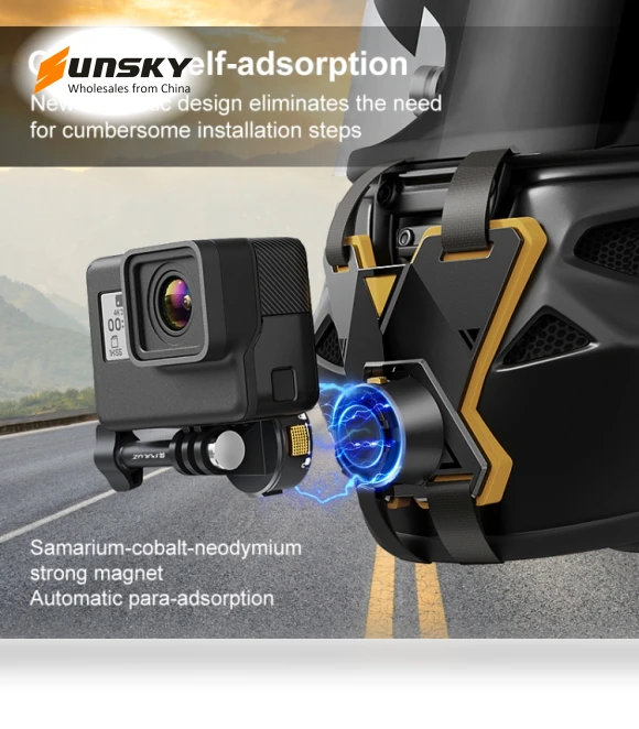 Magnetic Quick Release Motorcycle Helmet Chin Strap Mount — Camera & Photography, PULUZ