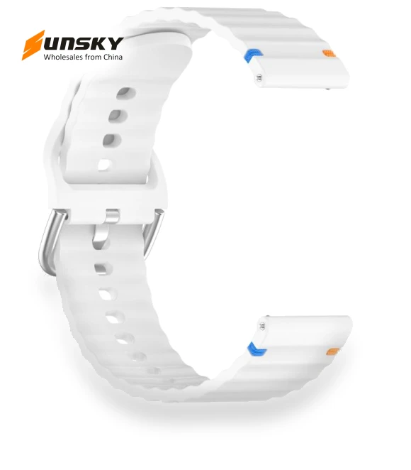 Wavy Grain Stitched Silicone Watch Band — Watch Straps & Bands, Xiaomi