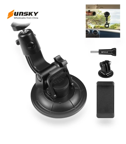 Car Suction Cup Mount with Phone Clamp — Vehicle Mounts, PULUZ