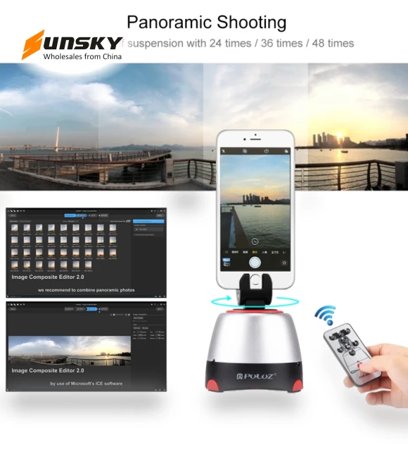 Electronic 360 Degree Rotation Panoramic Head with Remote Controller — Accessory Bundles, PULUZ
