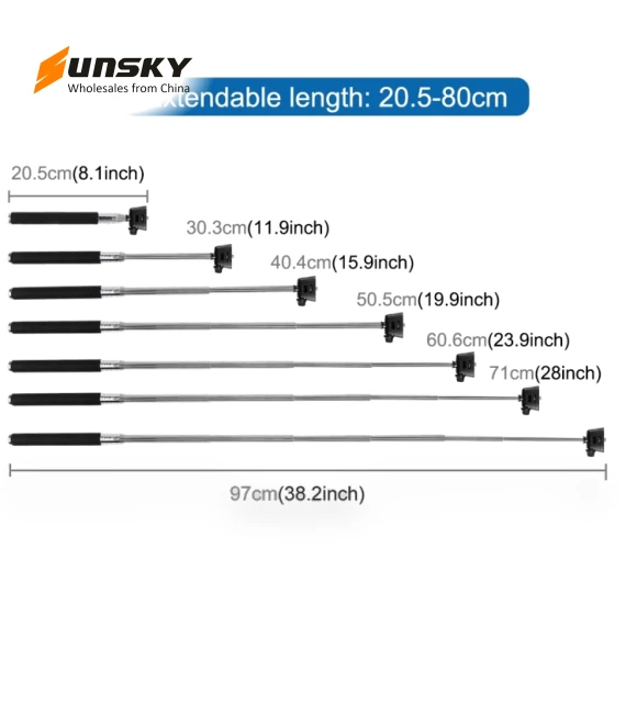 Extendable Handheld Selfie Monopod — Camera Supports, PULUZ