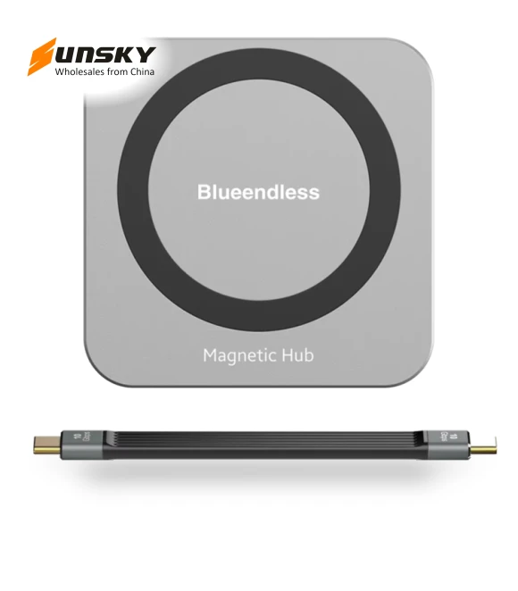 8-In-1 Magnetic HUB With M.2 NVMe/SATA SSD Enclosure — Enclosures, Blueendless
