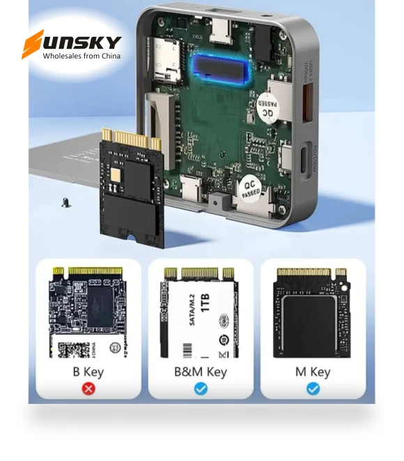 8-In-1 Magnetic HUB With M.2 NVMe/SATA SSD Enclosure — Enclosures, Blueendless