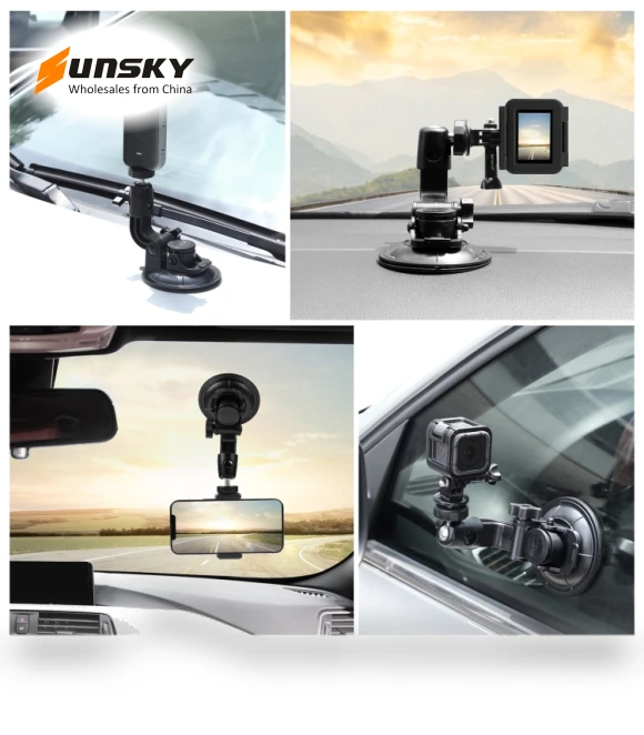 Car Suction Cup Mount with Phone Clamp — Vehicle Mounts, PULUZ