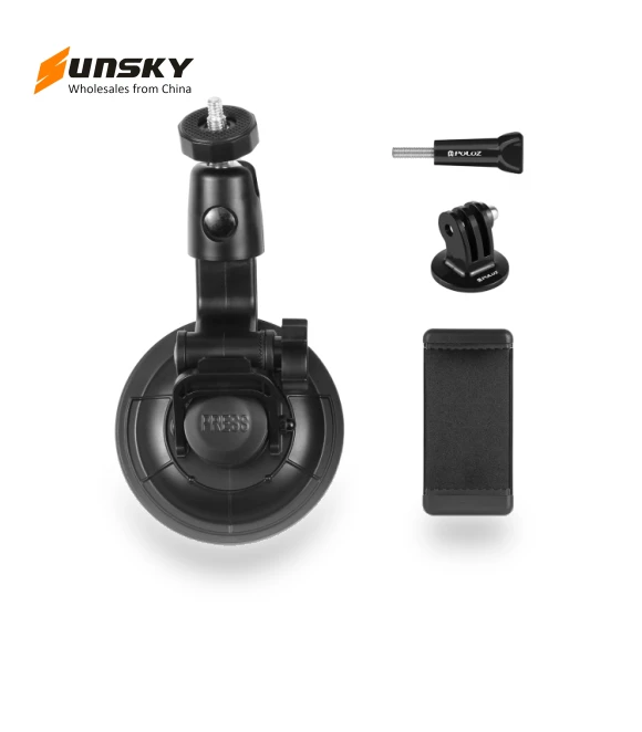 Car Suction Cup Mount with Phone Clamp — Vehicle Mounts, PULUZ