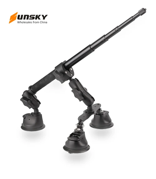 Dual-leg and Single-leg Car Suction Cup Mount with Selfie Stick Set — Vehicle Phone Holders