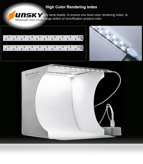 Folding Portable LED Light Photo Lighting Studio Shooting Tent Box Kit — Photography Lighting & Studio Equipment, PULUZ