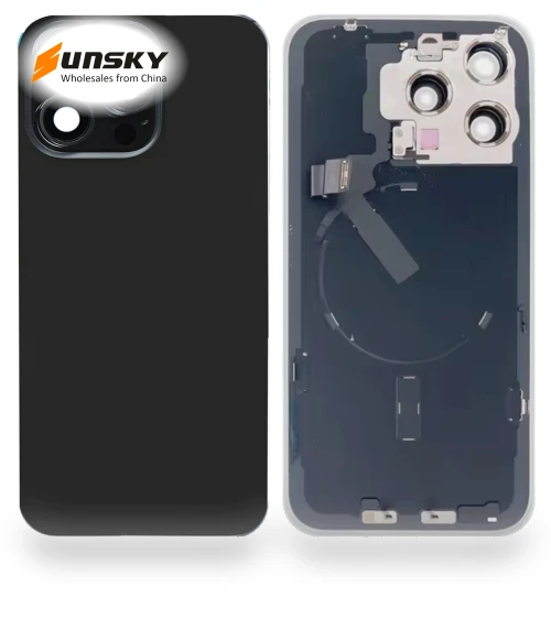 Glass Battery Back Cover with Flash Bracket + Wireless Charging Module — Back Covers