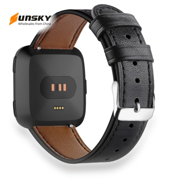 Leather Watch Band with Round Tail Buckle — Watch Straps & Bands, Fitbit