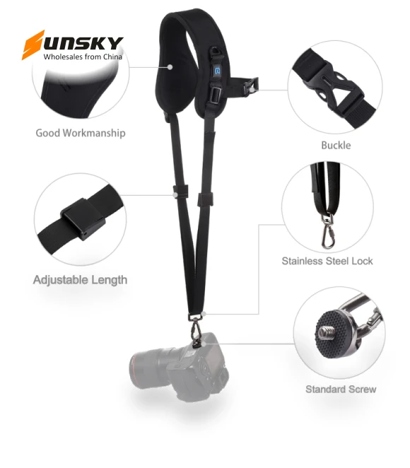 Quick Release Anti-Slip Soft Pad Nylon Breathable Curved Camera Strap — Straps, PULUZ