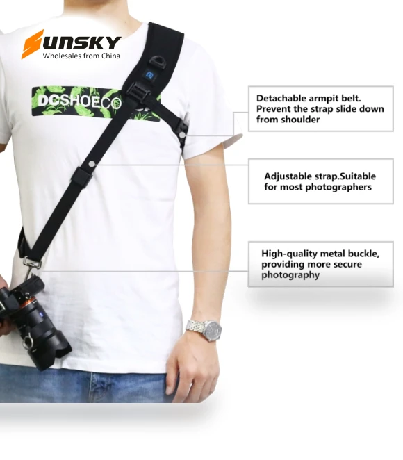 Quick Release Anti-Slip Soft Pad Nylon Breathable Curved Camera Strap — Straps, PULUZ