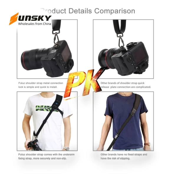 Quick Release Anti-Slip Soft Pad Nylon Breathable Curved Camera Strap — Straps, PULUZ