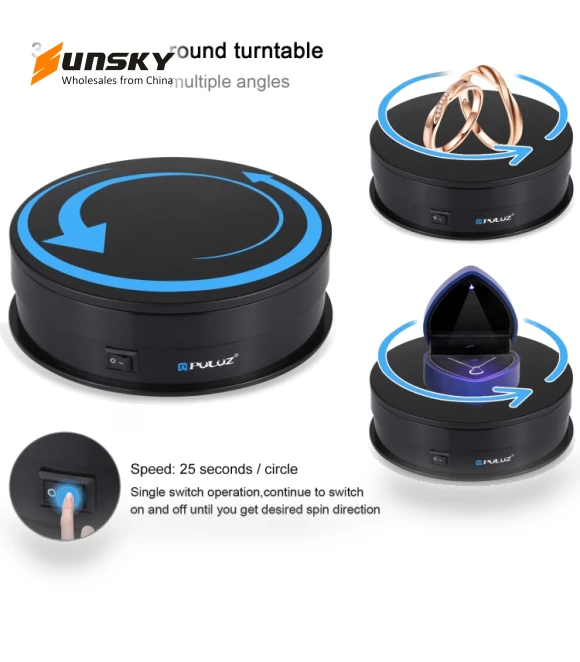 USB Electric Rotating Turntable Display Stand — Turntables, PULUZ