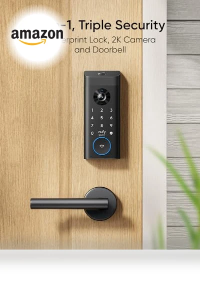 3-in-1 Camera+Doorbell+Fingerprint Keyless Entry Door Lock — Biometric Security, eufy Security