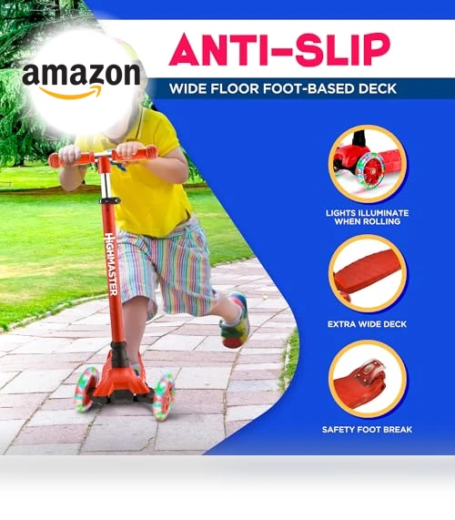 3 Wheel Kick Scooter for Children and Toddlers — Electric Vehicles, HighMaster