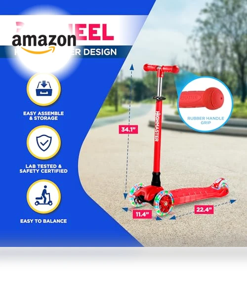 3 Wheel Kick Scooter for Children and Toddlers — Electric Vehicles, HighMaster