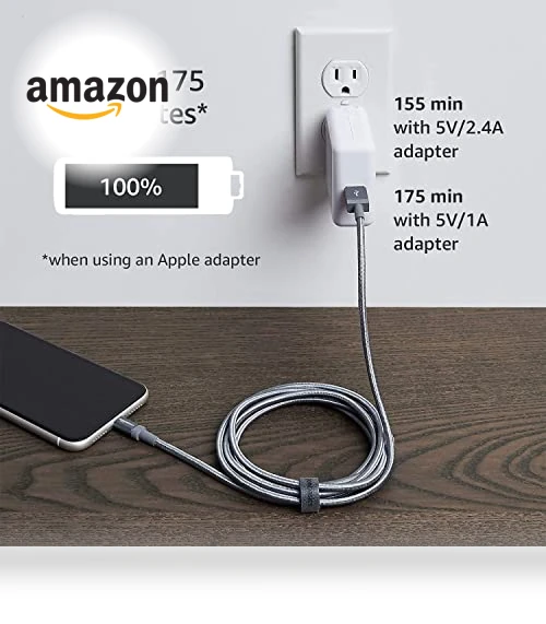 Fast Charging USB-A to Lightning Nylon Braided Charger Cable — Chargers & Cables, Amazon Basics