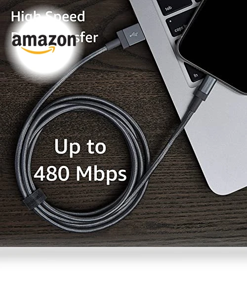 Fast Charging USB-A to Lightning Nylon Braided Charger Cable — Chargers & Cables, Amazon Basics