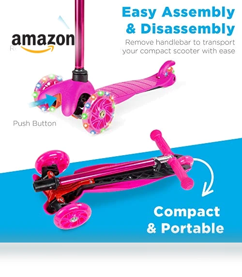 Kids Mini Kick Scooter with Light-Up Wheels — Balance Bikes, Best Choice Products