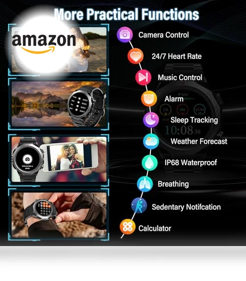 Military Smart Watch with Bluetooth Calls — Smartwatches, SHEN ZHEN HAO CHENG TECHNOLOGY CO.,LTD
