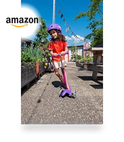 Mini Deluxe LED Three-Wheeled Lean-to-Steer Scooter — Push Scooters, Micro
