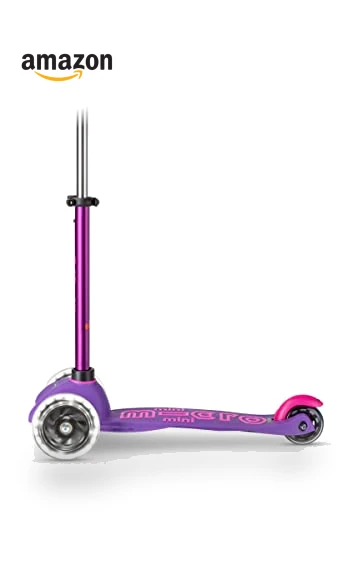 Mini Deluxe LED Three-Wheeled Lean-to-Steer Scooter — Push Scooters, Micro