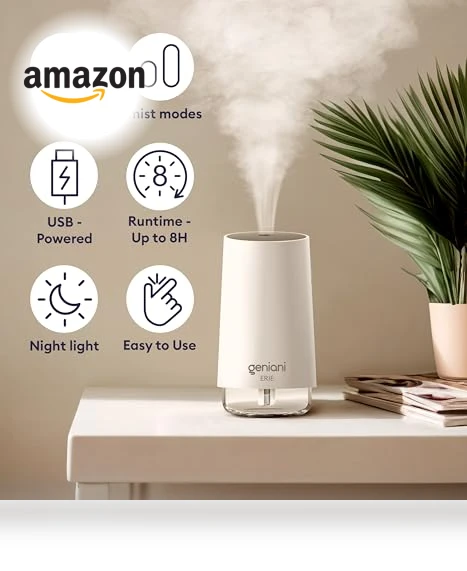 Portable Cool Mist Humidifier — Air Moisturizers, GENIANI