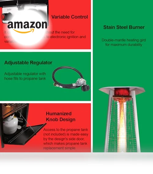 Portable Propane Pyramid Patio Heater — Heater Covers, Lava Heat Italia