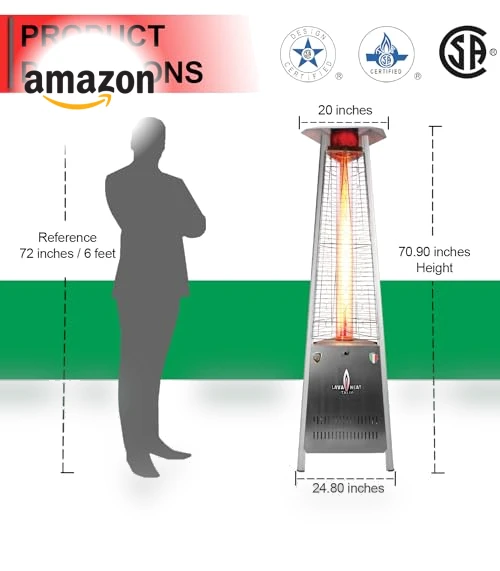 Portable Propane Pyramid Patio Heater — Heater Covers, Lava Heat Italia