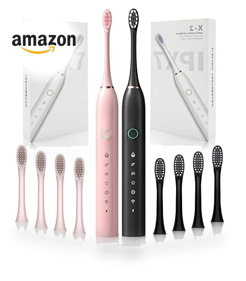 Rechargeable Electric Toothbrushes Set — Ultrasonic, HUBAKO