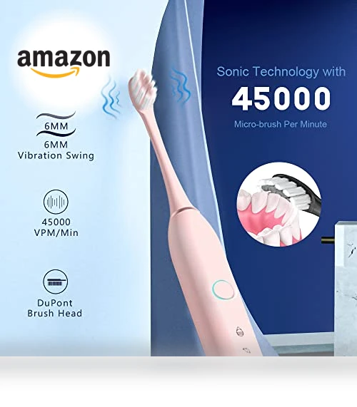 Rechargeable Electric Toothbrushes Set — Ultrasonic, HUBAKO