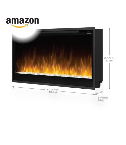 Slim Built-in Linear Electric Fireplace Heater — Close To Ceiling, DIMPLEX