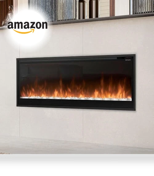 Slim Built-in Linear Electric Fireplace Heater — Close To Ceiling, DIMPLEX
