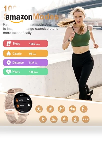Smart Watch for Women with AMOLED Display — Smartwatches, SOUYIE