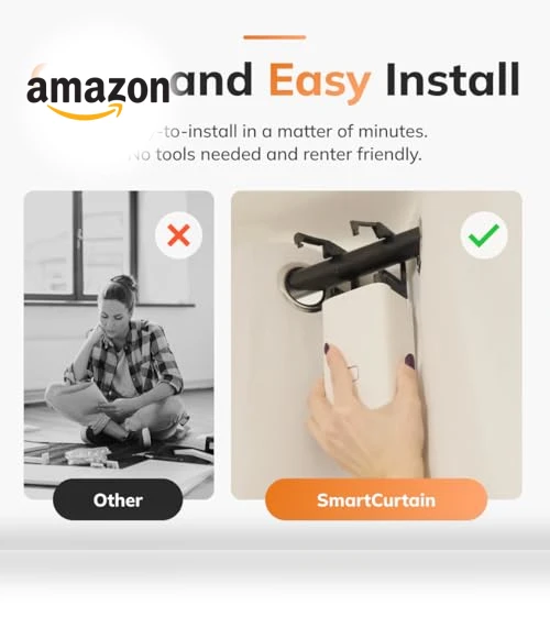 SmartCurtain Motorized Curtain — Café Rings, RYSE
