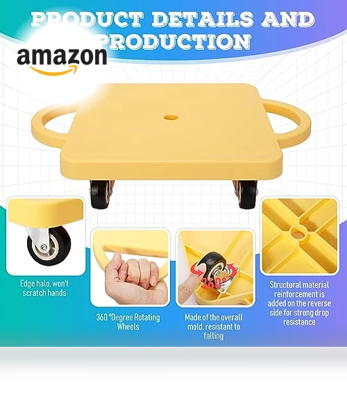 Sports Scooter Board Bulk Sitting Scooter Board with Handles — Kids Fitness, Jerify