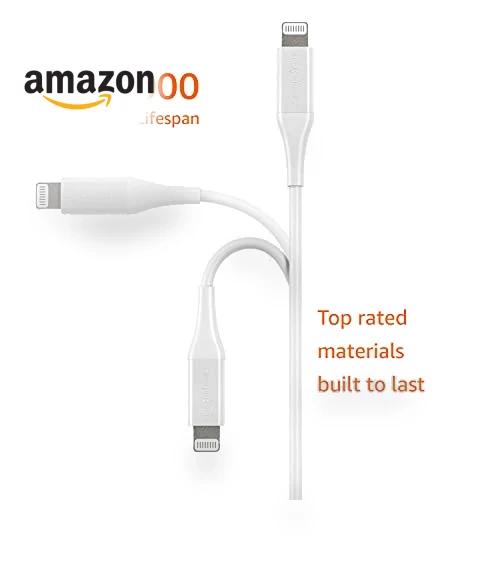 USB-A to Lightning Charger Cable — Lightning, Amazon Basics