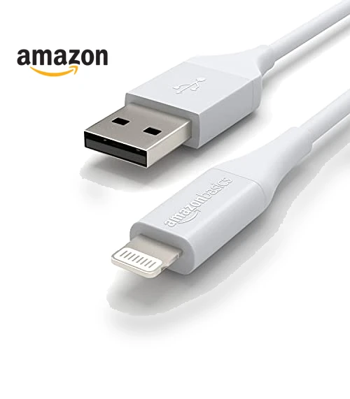 USB-A to Lightning Charger Cable — Lightning, Amazon Basics