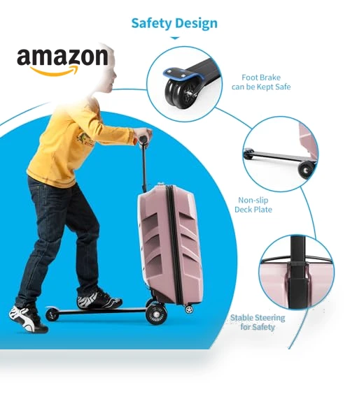 3-D Hardshell Scooter Suitcase — Kids' Luggage, TABU