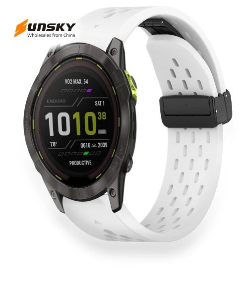 3 Hole Folding Buckle Silicone Watch Band — Watch Accessories, Garmin