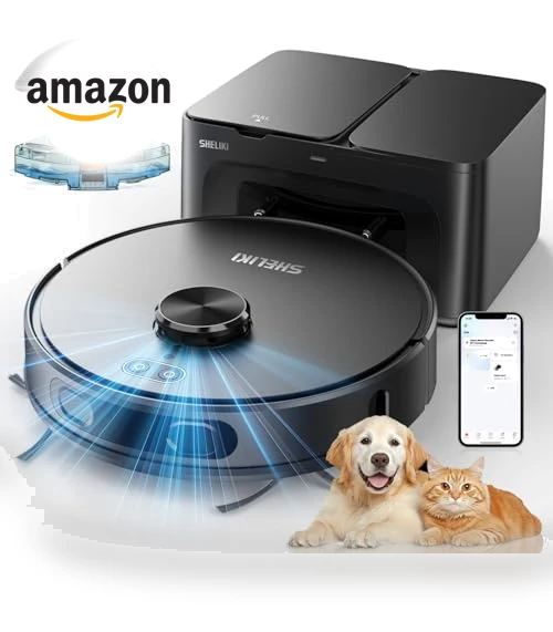 3-in-1 Robotic Vacuum and Mop — Smart Cleaning Robots, SHELIKI
