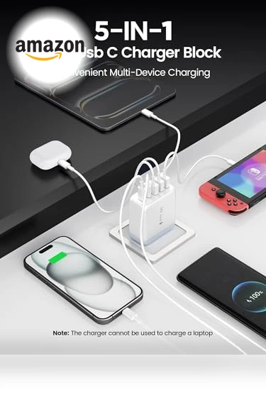50W 5-Port USB Wall Charger — Wall Chargers, EIZLXQ