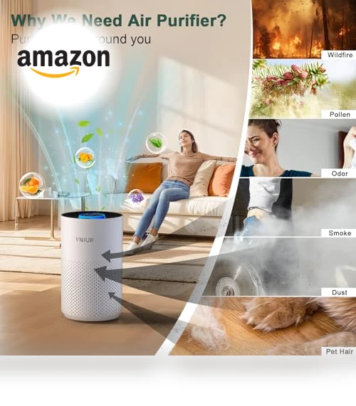 Air Purifier with H14 True HEPA Filter — Activated Carbon Air Purifiers, VNIUP