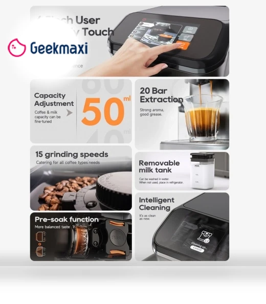 Automatic Espresso Machine with Grinder — Espresso Machines, HIBREW