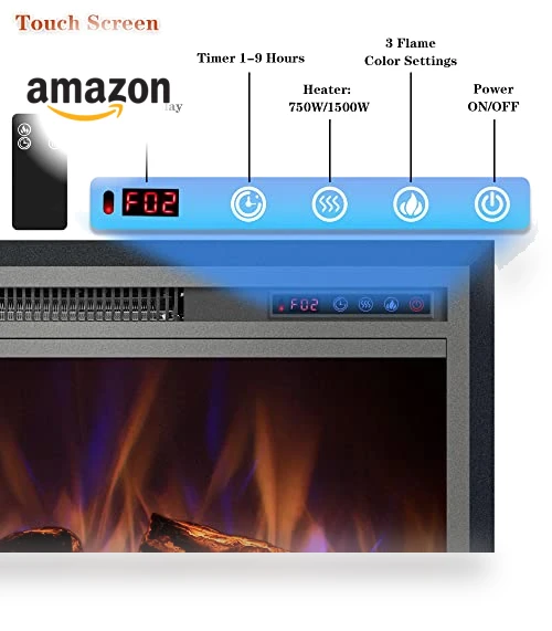 Electric Fireplace Insert with Metal Trim Kit — Tabletop Fireplaces, Kentsky